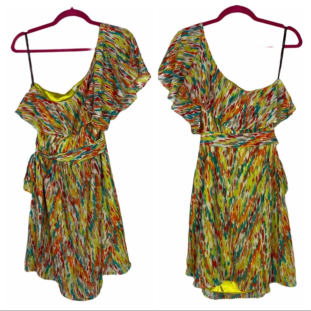 Laundry By Design Ruffled One Shoulder Mini Dress